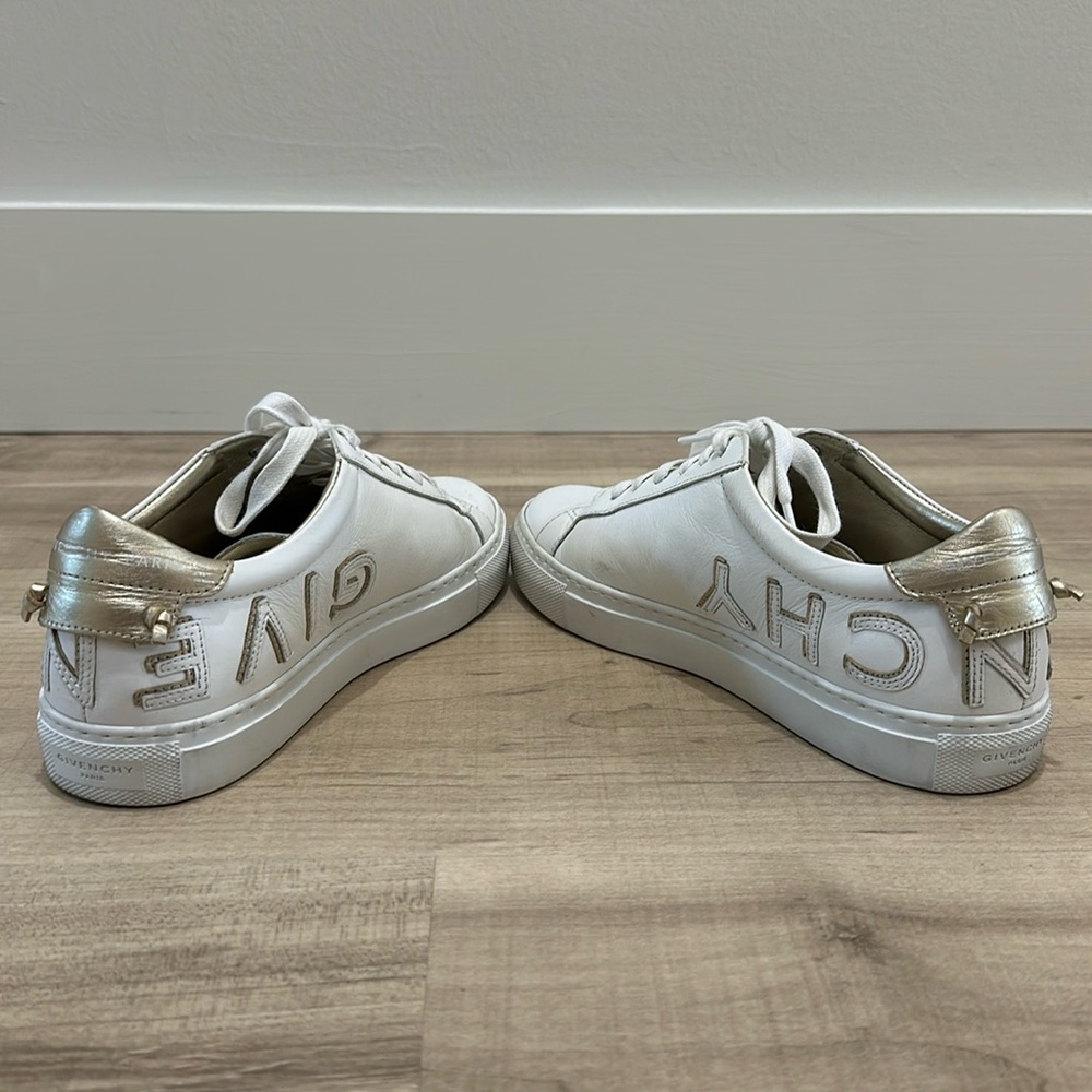 Givenchy White and Gold Sneakers